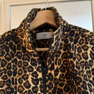TBA Leopard Fleece cropped size small